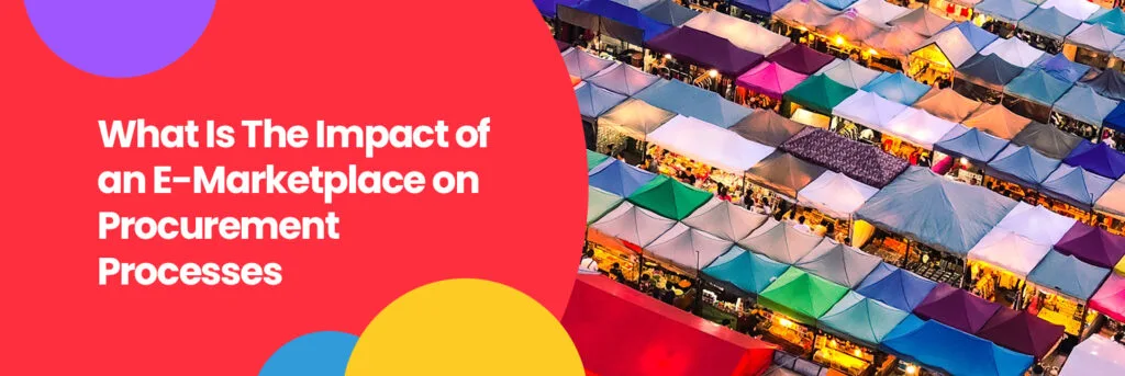 Colorful market stalls aerial view illustrating e-marketplace impact on procurement processes