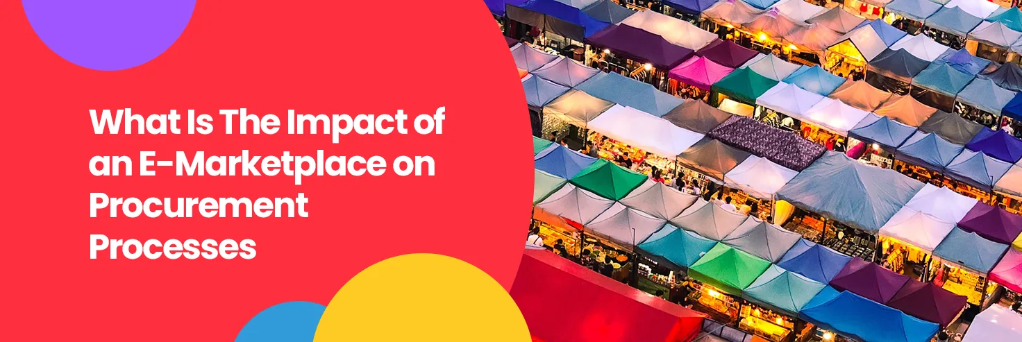 Colorful market stalls aerial view illustrating e-marketplace impact on procurement processes
