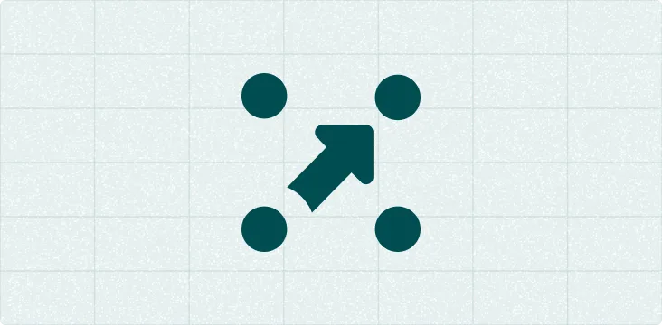 External link icon with four dots connected by diagonal arrow
