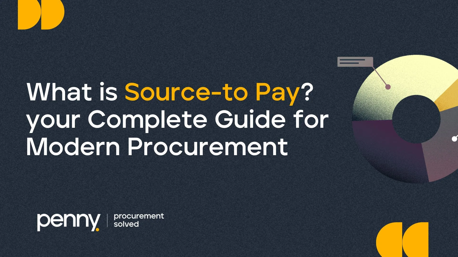 Source-to-Pay procurement guide cover with Penny logo and colorful circular graphic